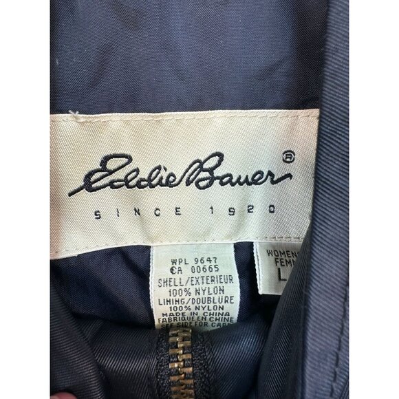 Eddie Bauer Womens Nylon Jacket Size L Dark Navy - Picture 2 of 11